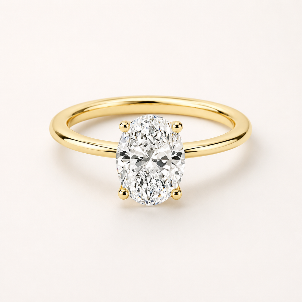 Oval Cut Lab Grown Diamond Solitaire Engagement Ring