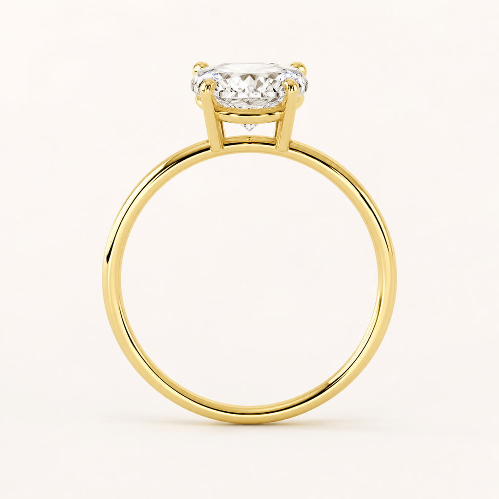 Oval Cut Lab Grown Diamond Solitaire Engagement Ring