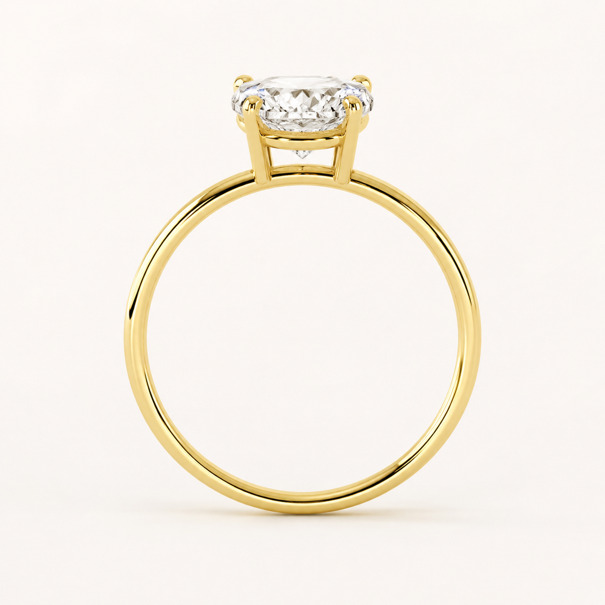 Oval Cut Lab Grown Diamond Solitaire Engagement Ring