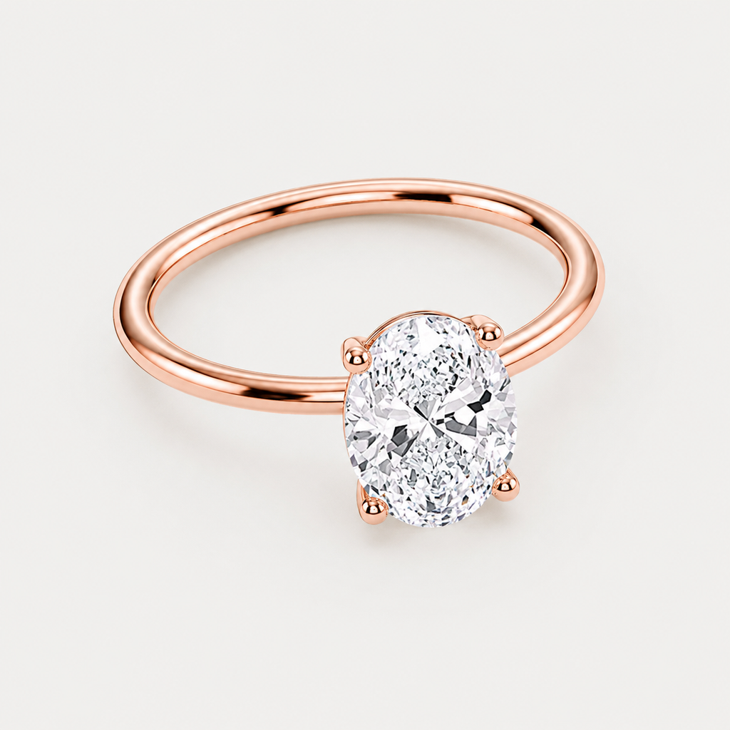 Oval Cut Lab Grown Diamond Solitaire Engagement Ring