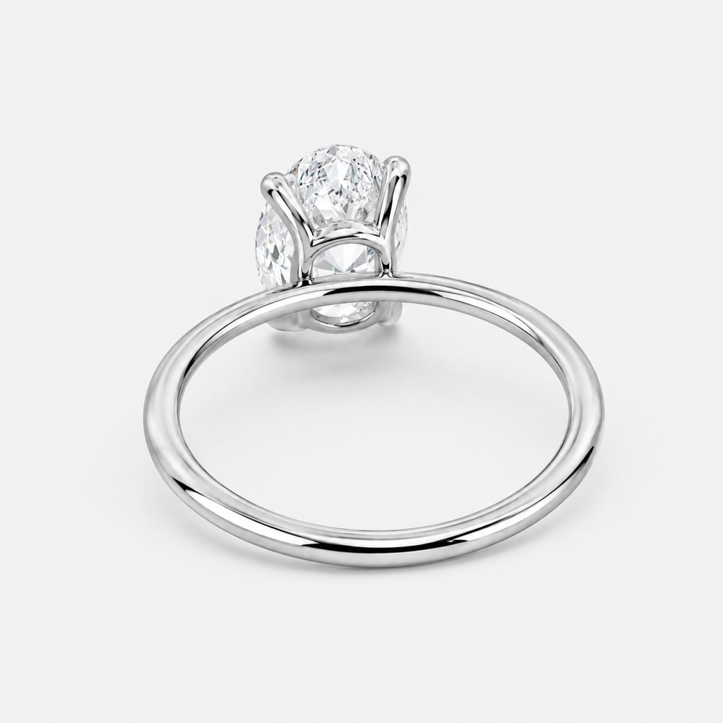 Oval Cut Lab Grown Diamond Solitaire Engagement Ring