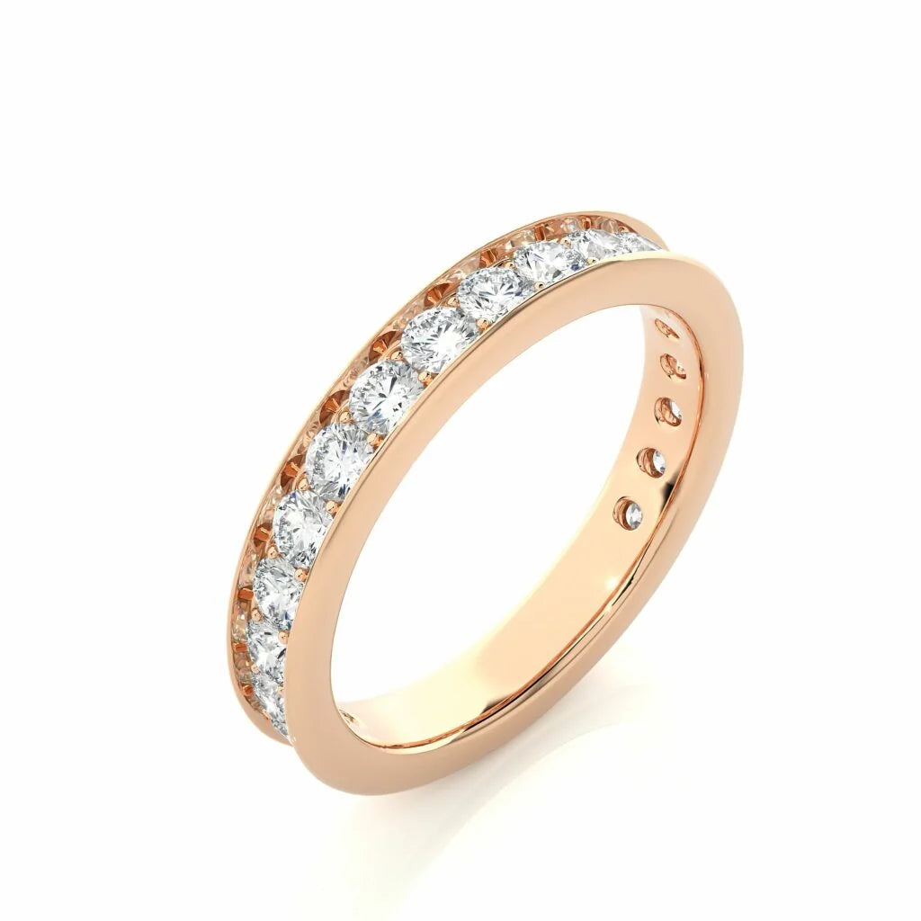 Channel-Set Lab- Grown Diamond Half Eternity Wedding Ring