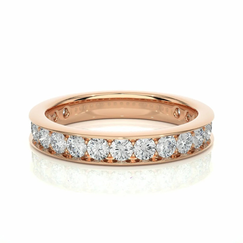Channel-Set Lab- Grown Diamond Half Eternity Wedding Ring
