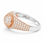 Lab-Grown Diamond Dual-Tone Oval Cluster Pavé Ring