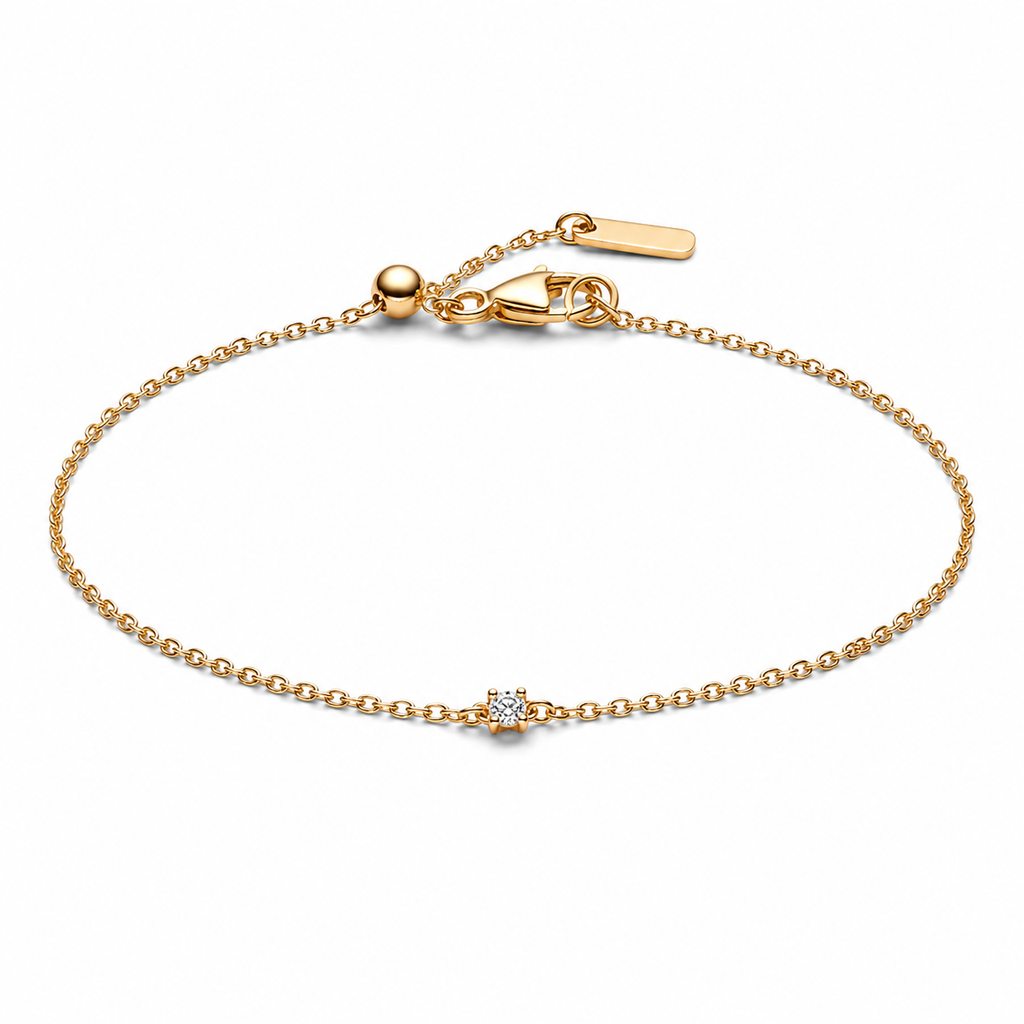 Minimalist Lab-Grown Diamond Solitaire Bracelet