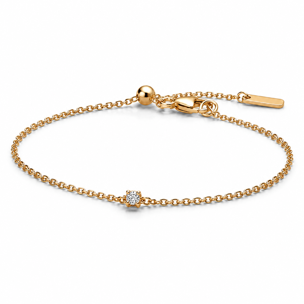 Minimalist Lab-Grown Diamond Solitaire Bracelet