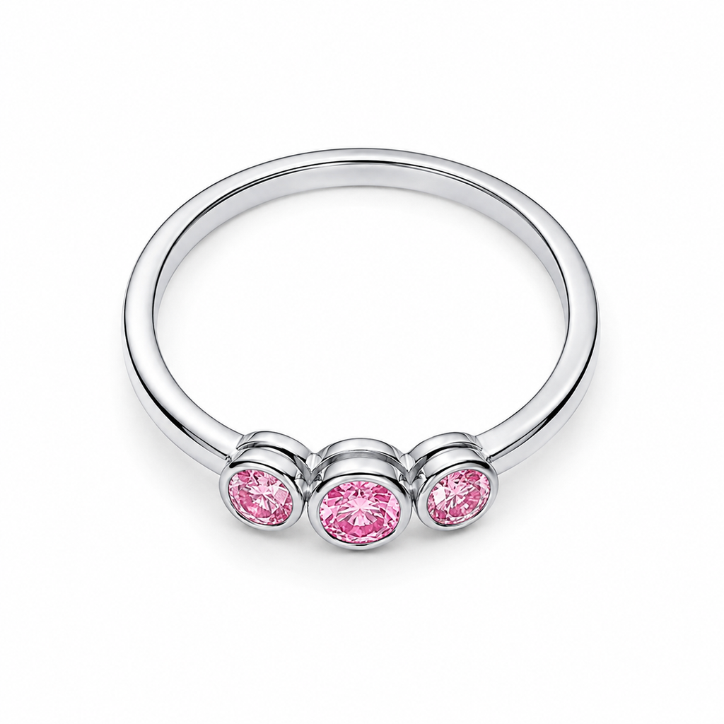 Lab-Grown Diamond Bezel Three-Stone Ring