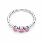 Lab-Grown Diamond Bezel Three-Stone Ring