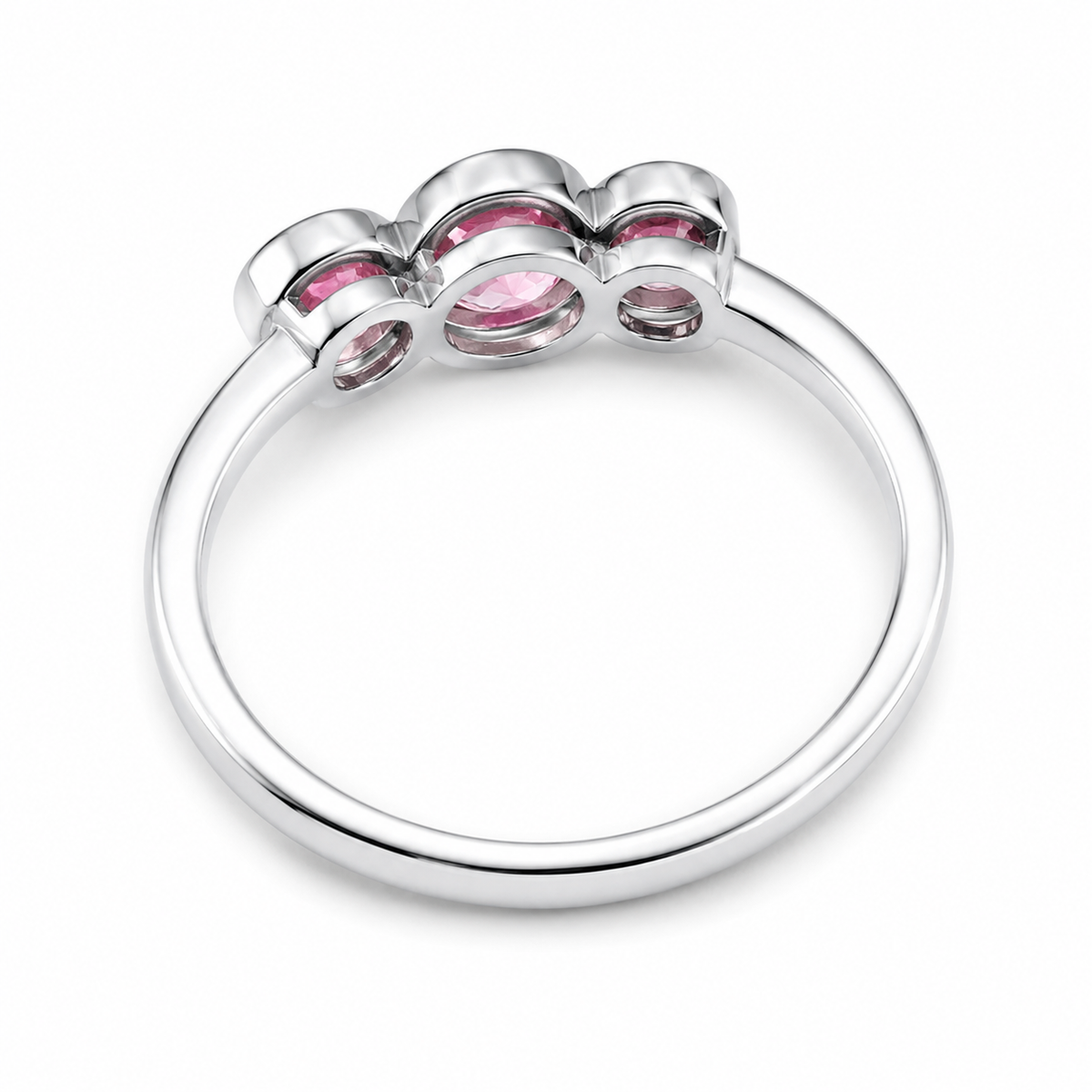 Lab-Grown Diamond Bezel Three-Stone Ring