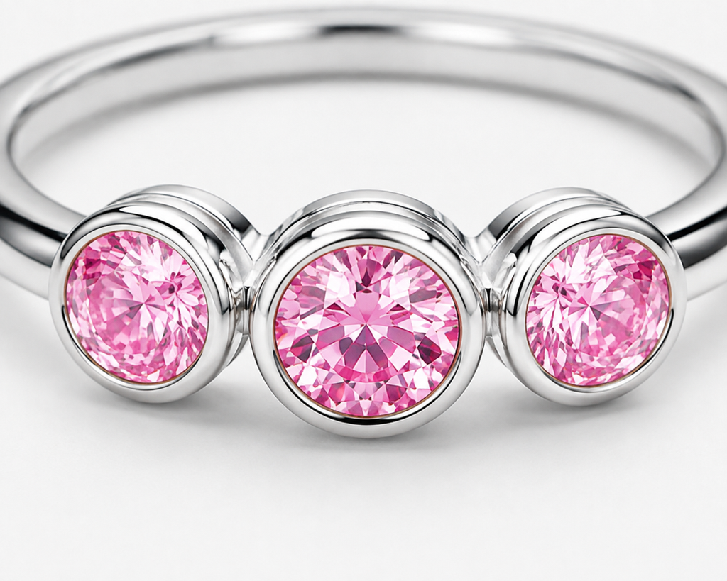 Lab-Grown Diamond Bezel Three-Stone Ring