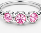 Lab-Grown Diamond Bezel Three-Stone Ring