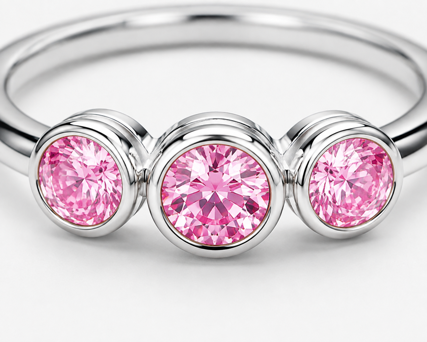 Lab-Grown Diamond Bezel Three-Stone Ring