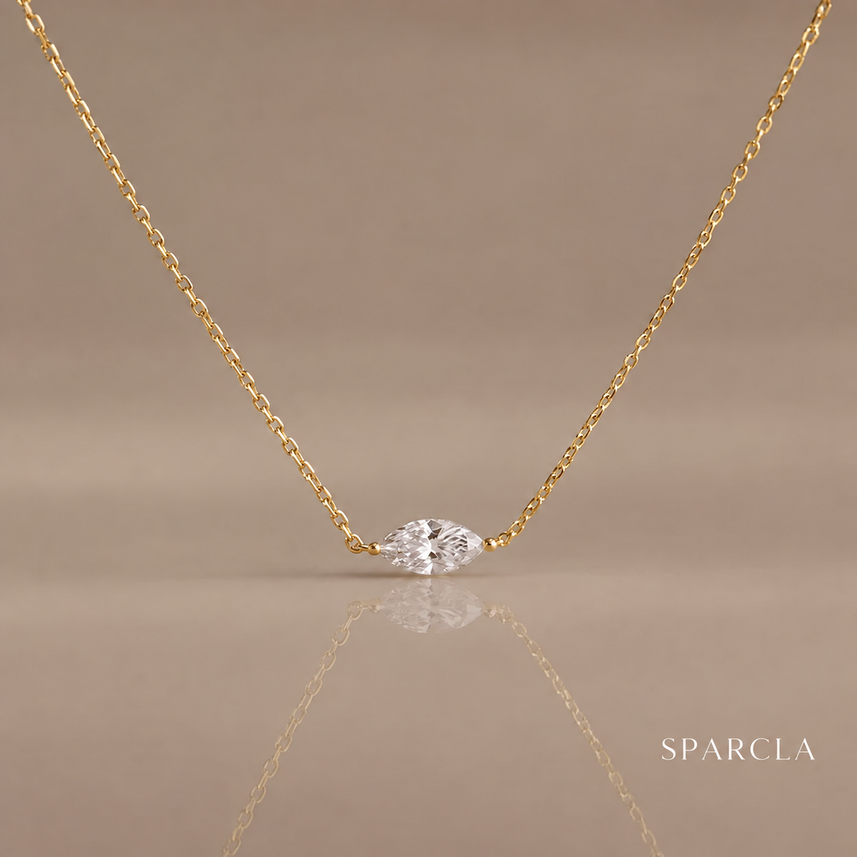 2 CT East–West Marquise Moissanite Necklace