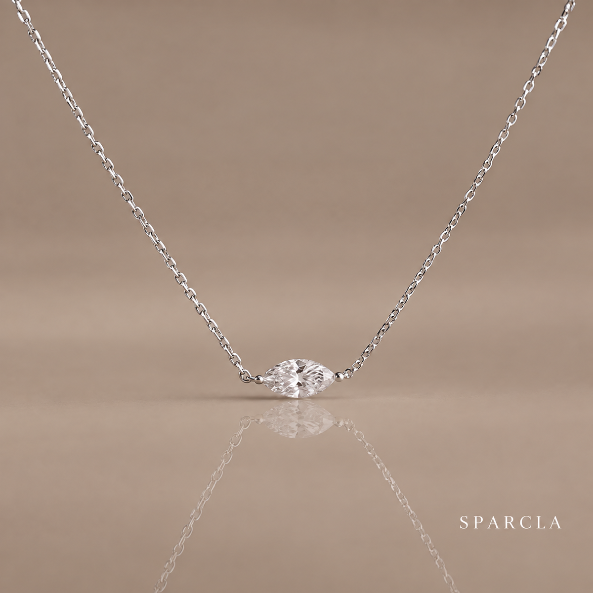 2 CT East–West Marquise Moissanite Necklace