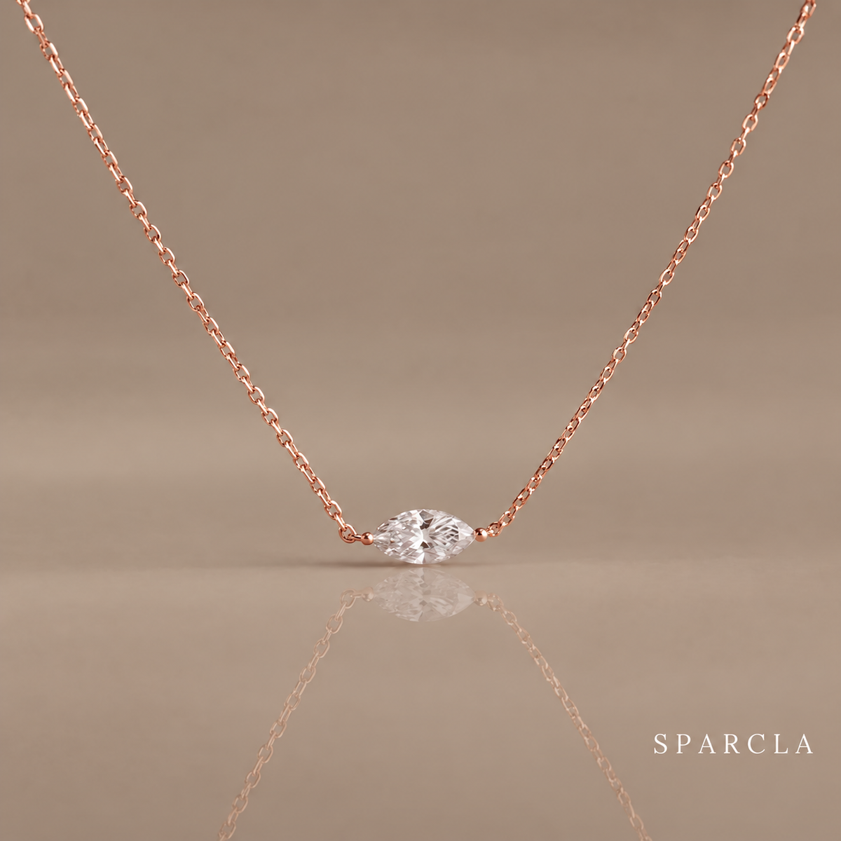 2 CT East–West Marquise Moissanite Necklace