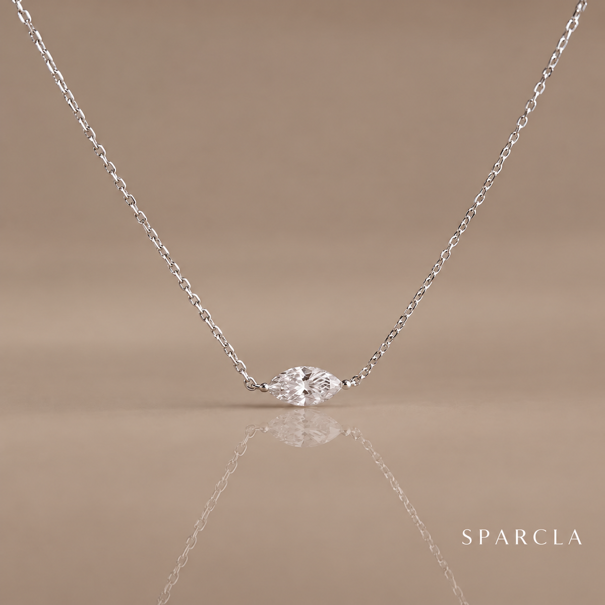 2 CT East–West Marquise Moissanite Necklace