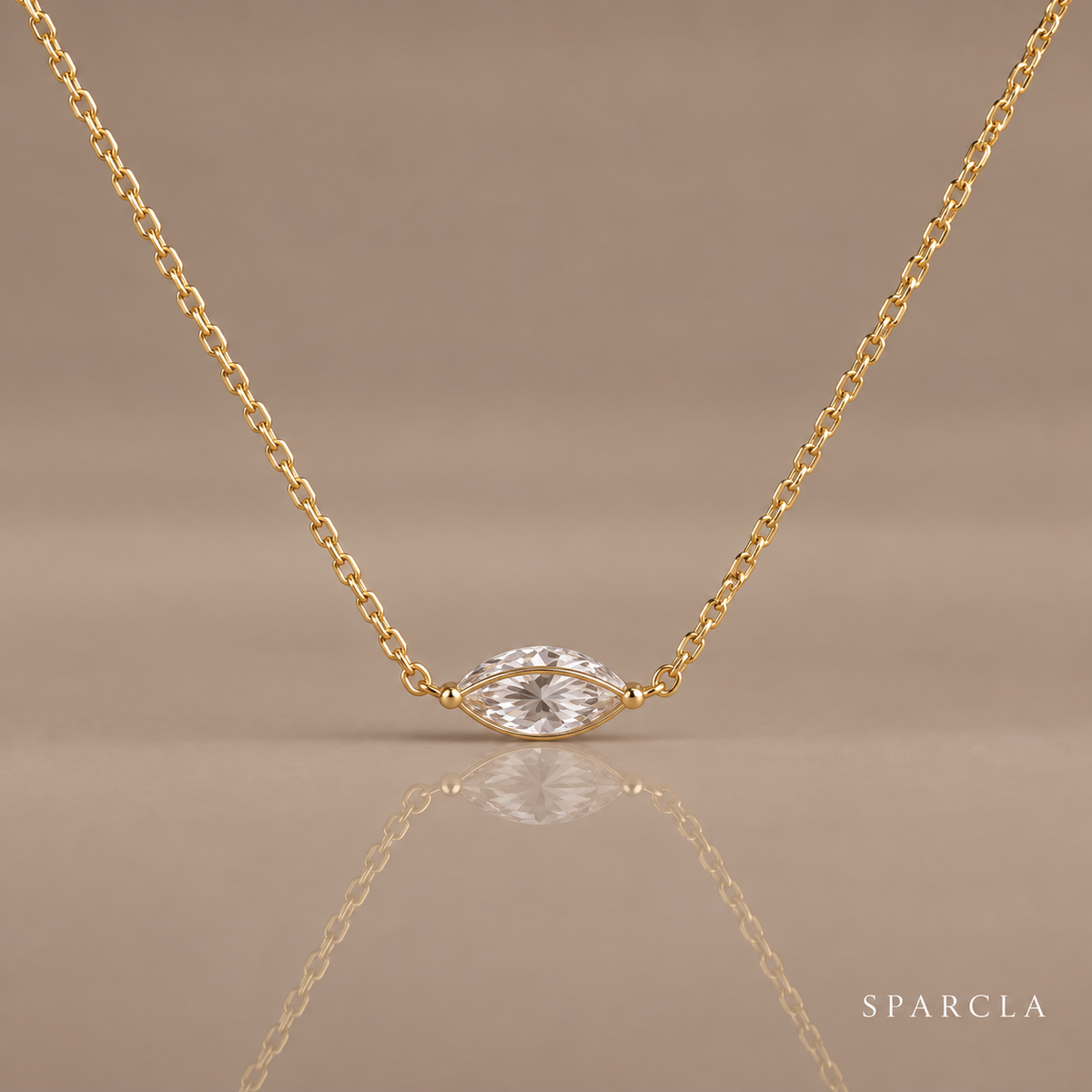 2 CT East–West Marquise Moissanite Necklace