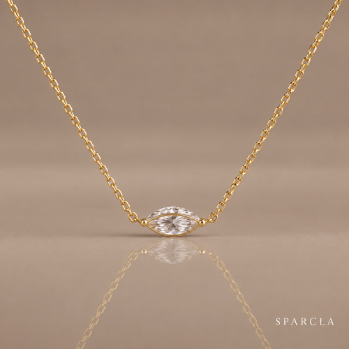 2 CT East–West Marquise Moissanite Necklace