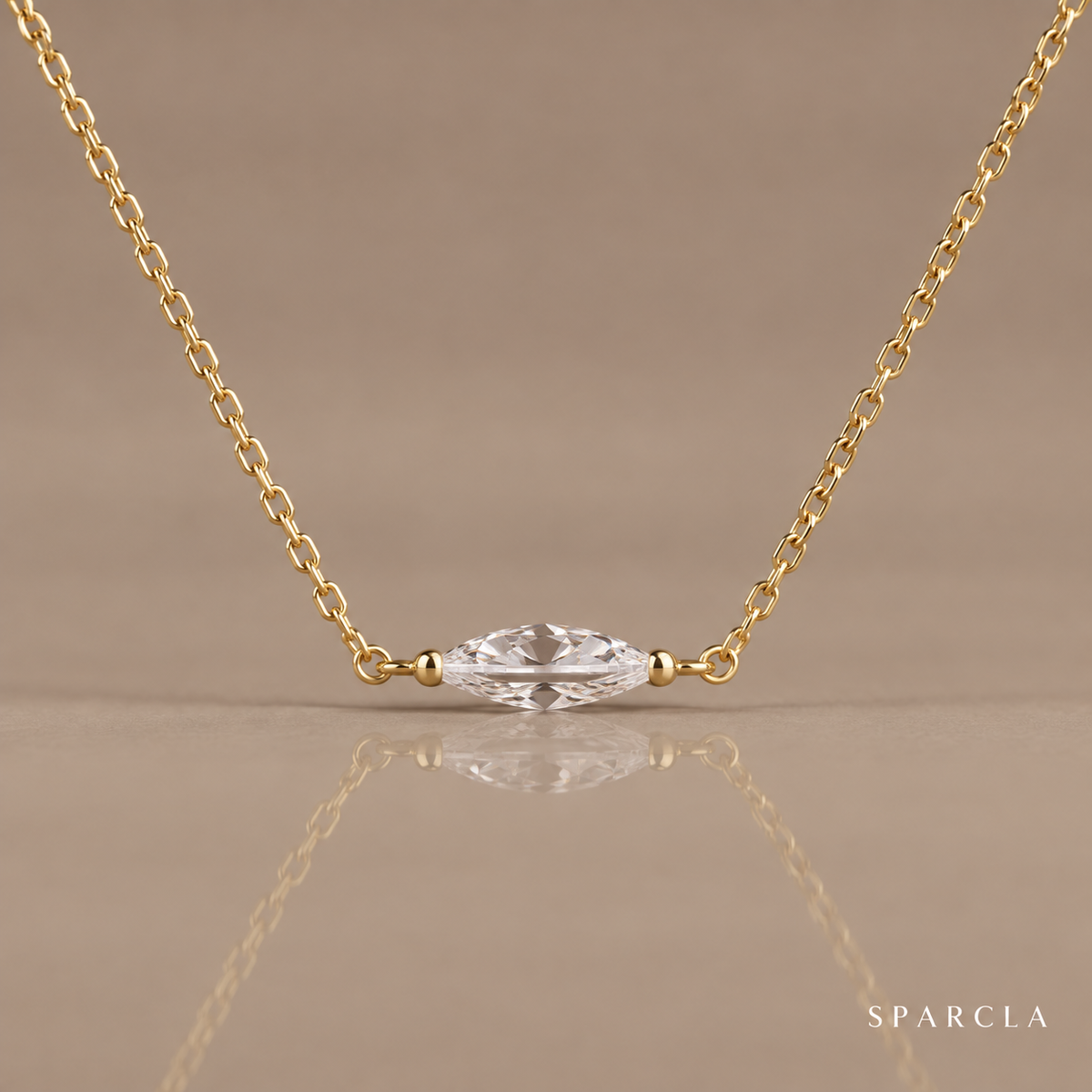 2 CT East–West Marquise Moissanite Necklace