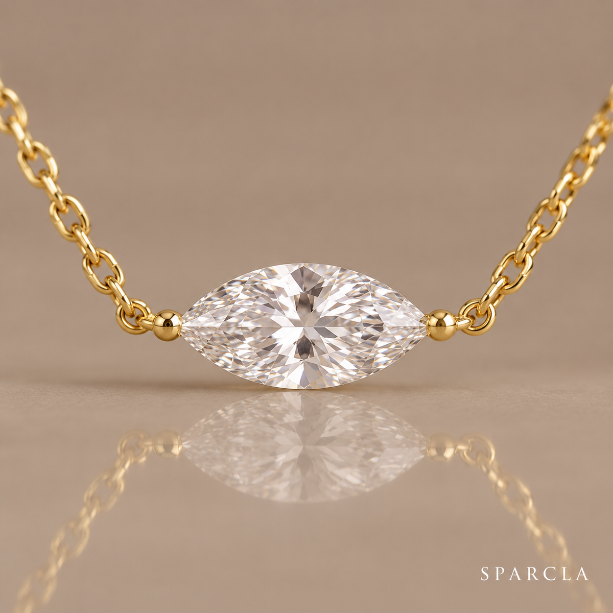 2 CT East–West Marquise Moissanite Necklace