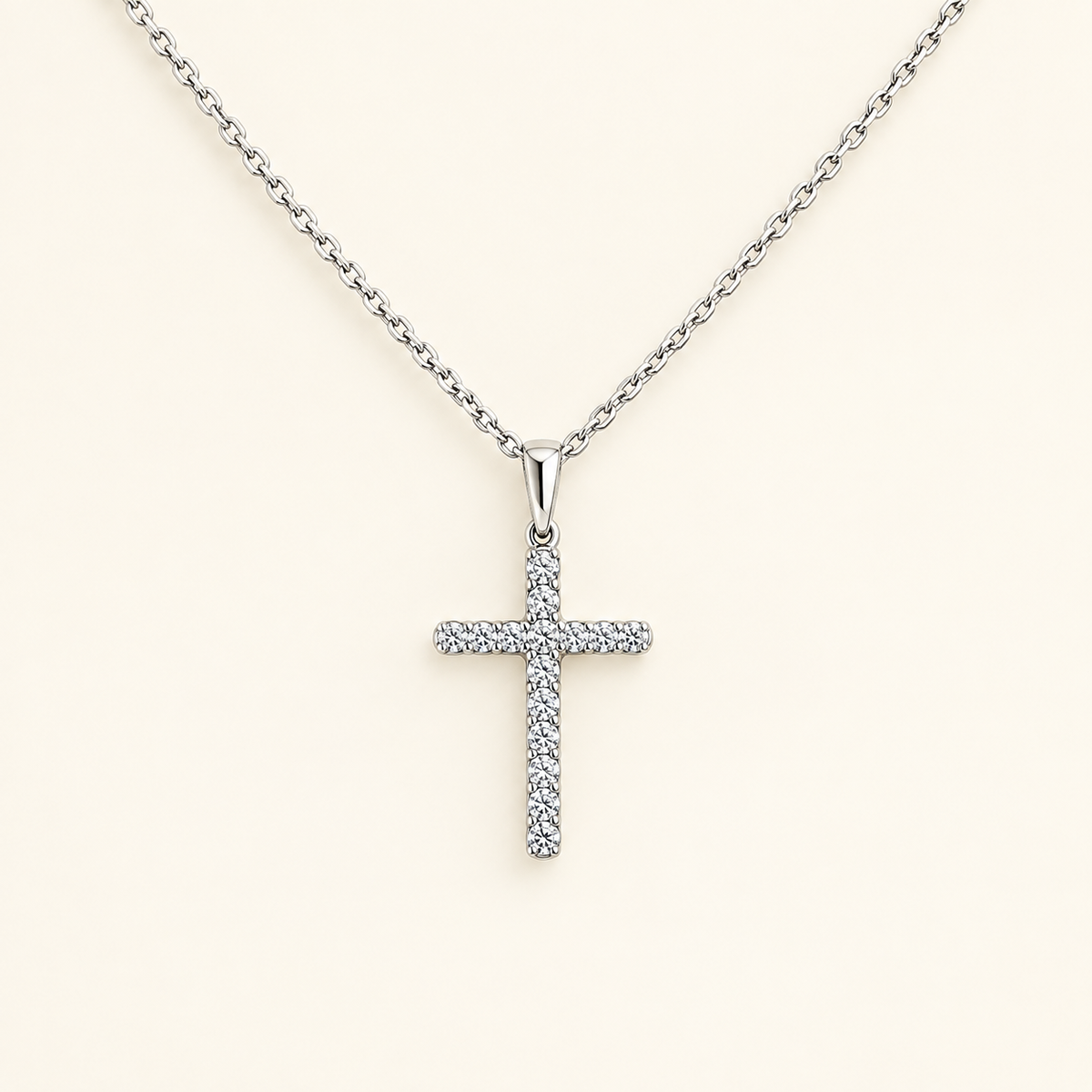 0.45 CTW Diamond Cross Necklace | Solid Gold