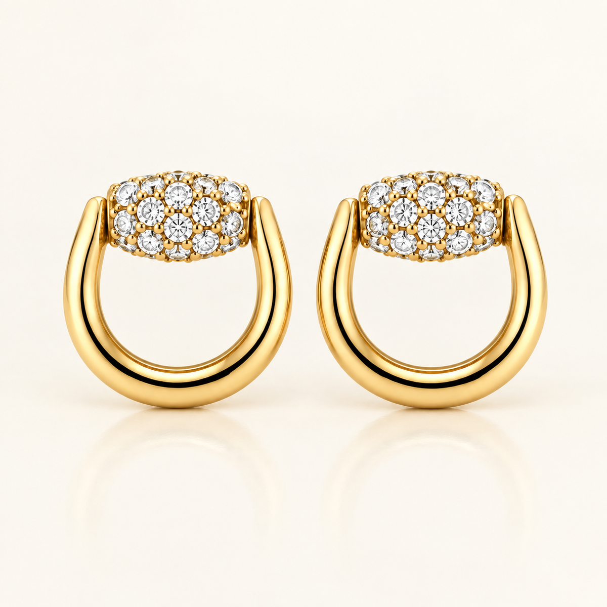 Diamond Horsebit-Inspired Stud Earrings