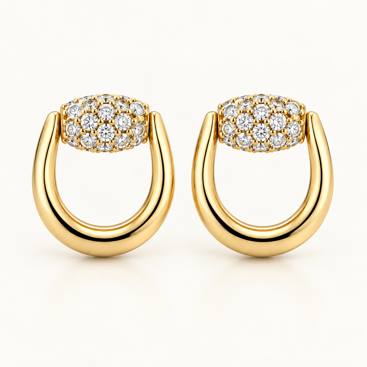 Diamond Horsebit-Inspired Stud Earrings