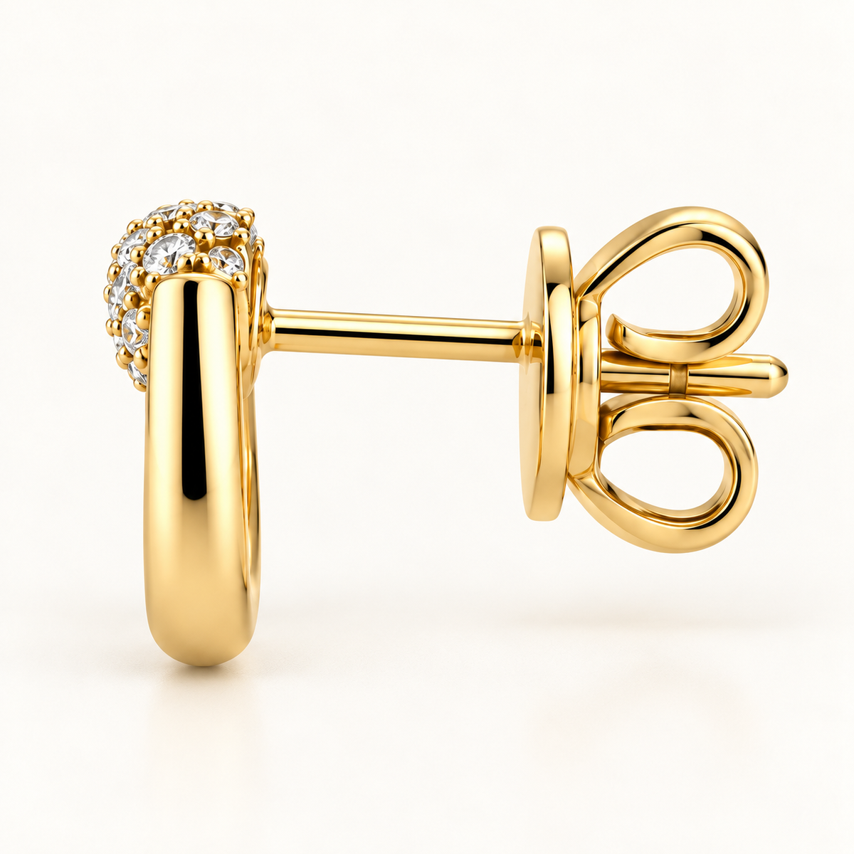 Diamond Horsebit-Inspired Stud Earrings