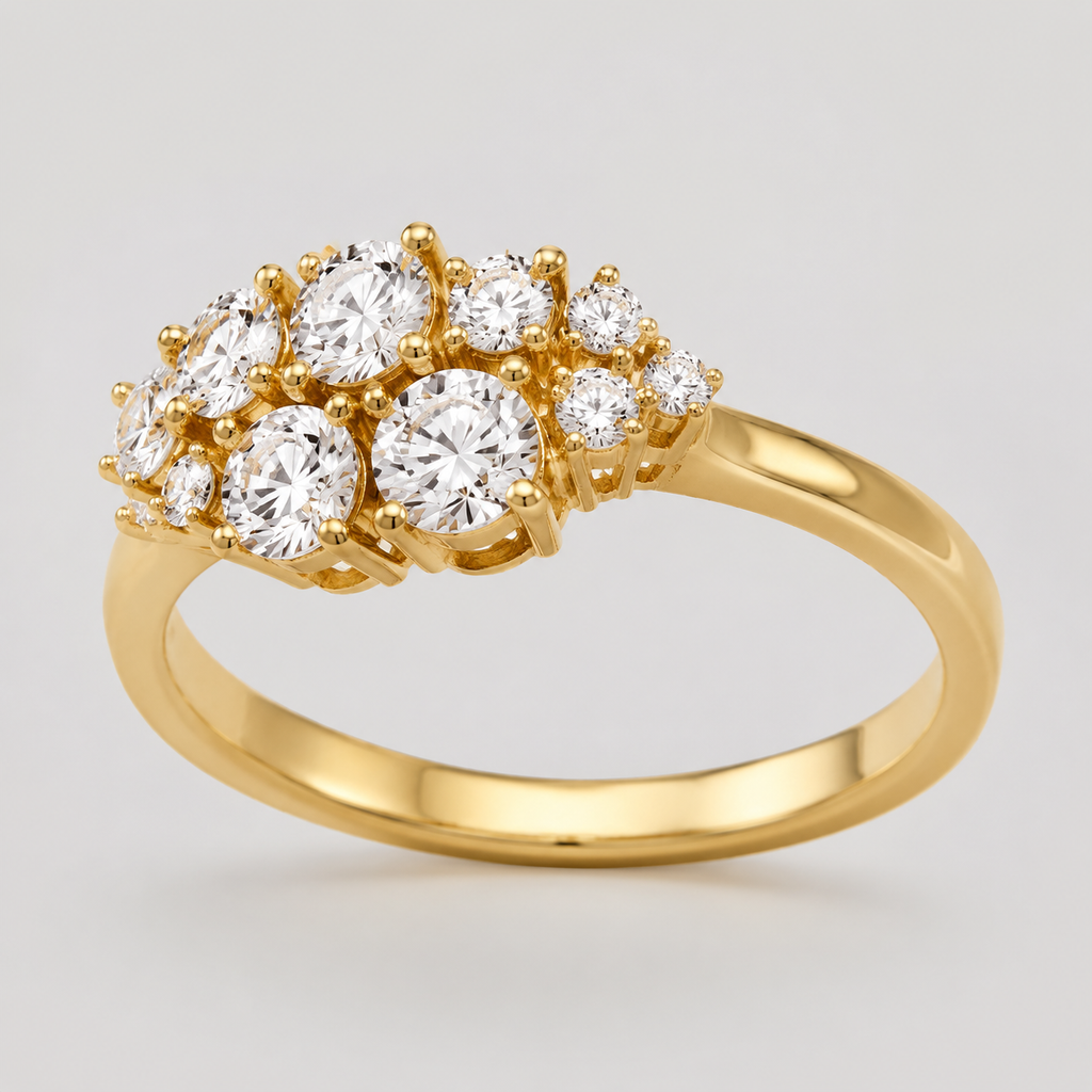 Round Diamond Cluster Ring