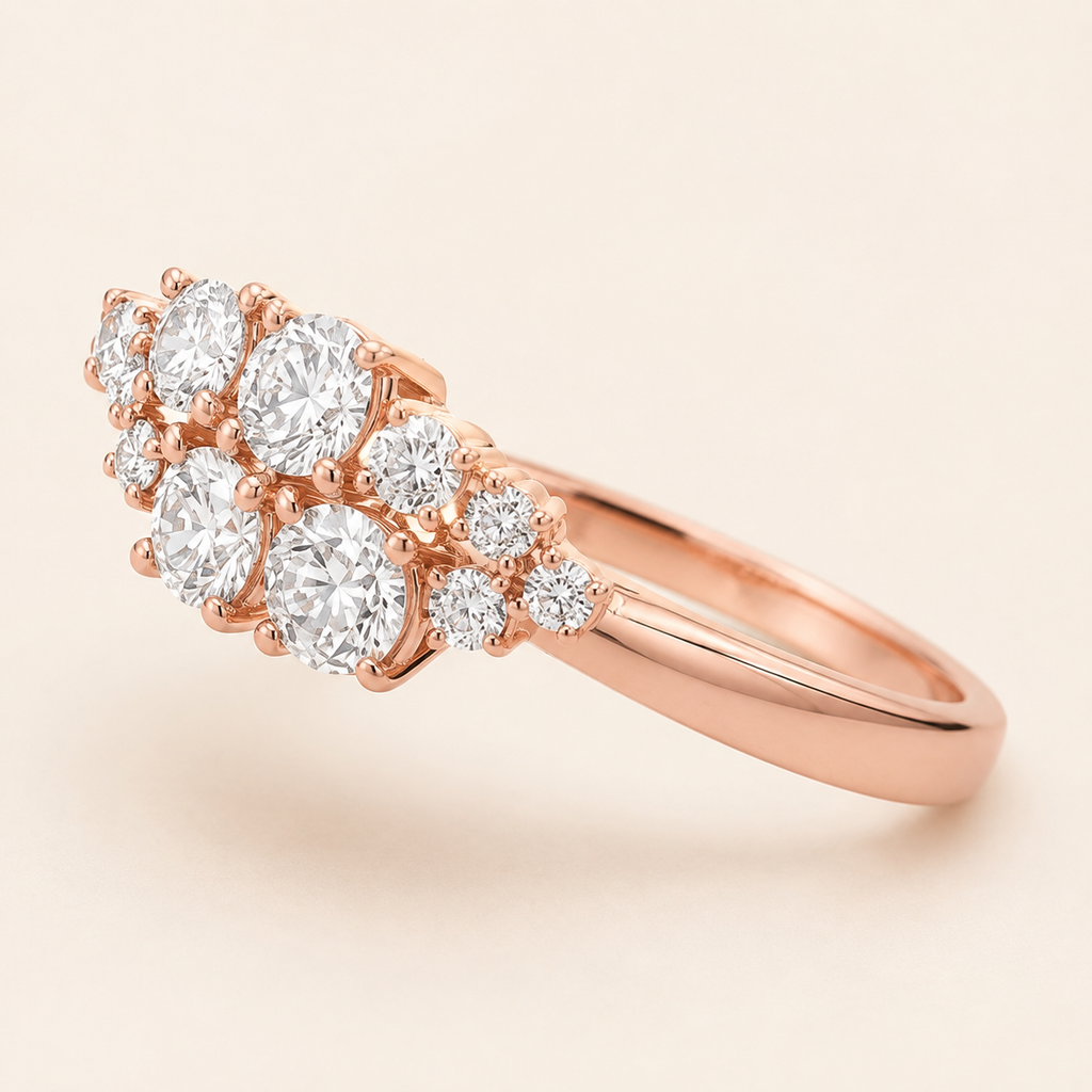 Round Diamond Cluster Ring