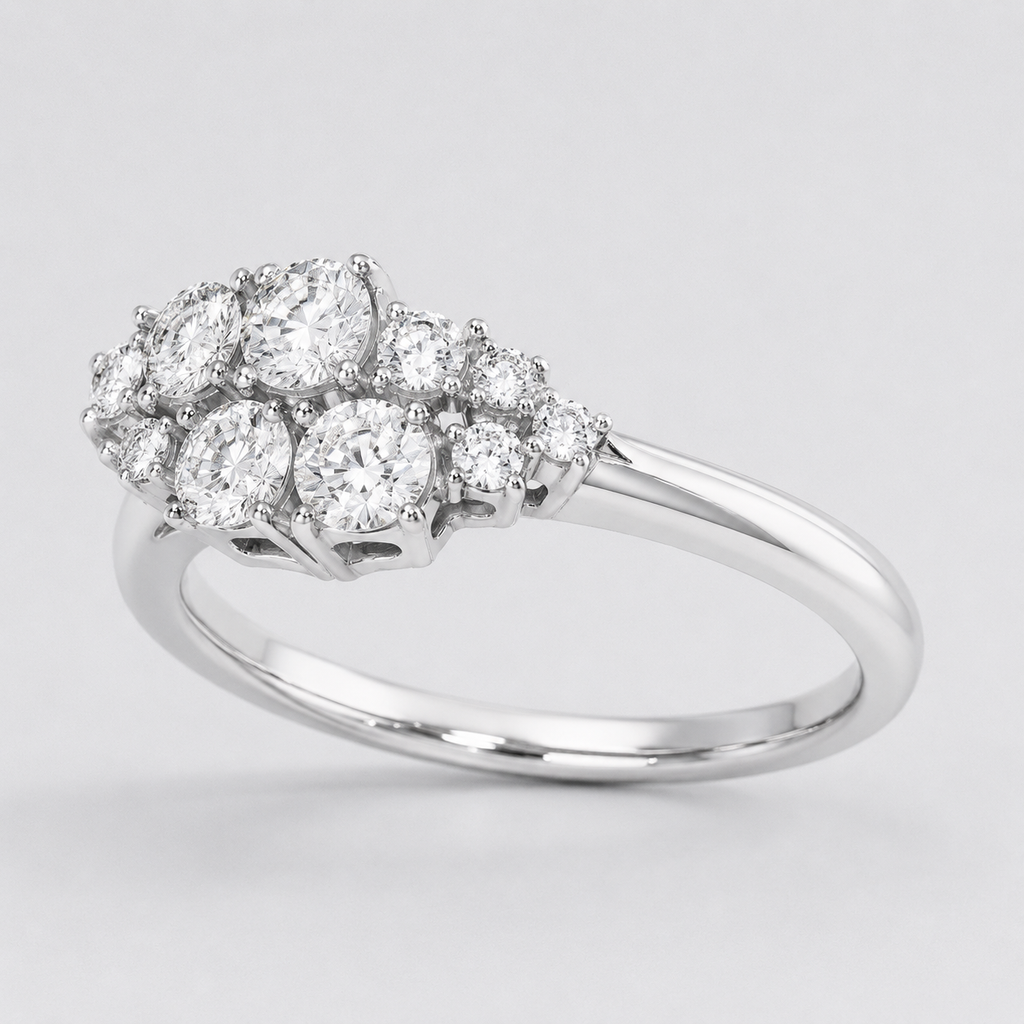 Round Diamond Cluster Ring