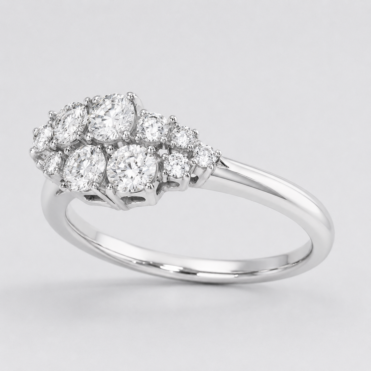 Round Diamond Cluster Ring