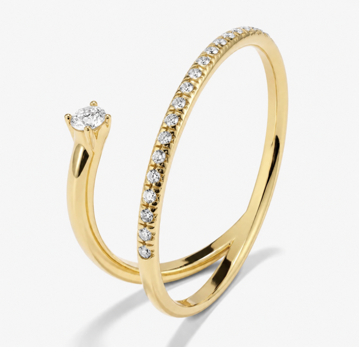 Interconnected Pavé Diamond Morse Ring