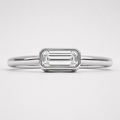 East–West Baguette Lab-Grown Diamond Bezel Ring