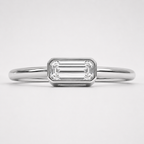 East–West Baguette Lab-Grown Diamond Bezel Ring