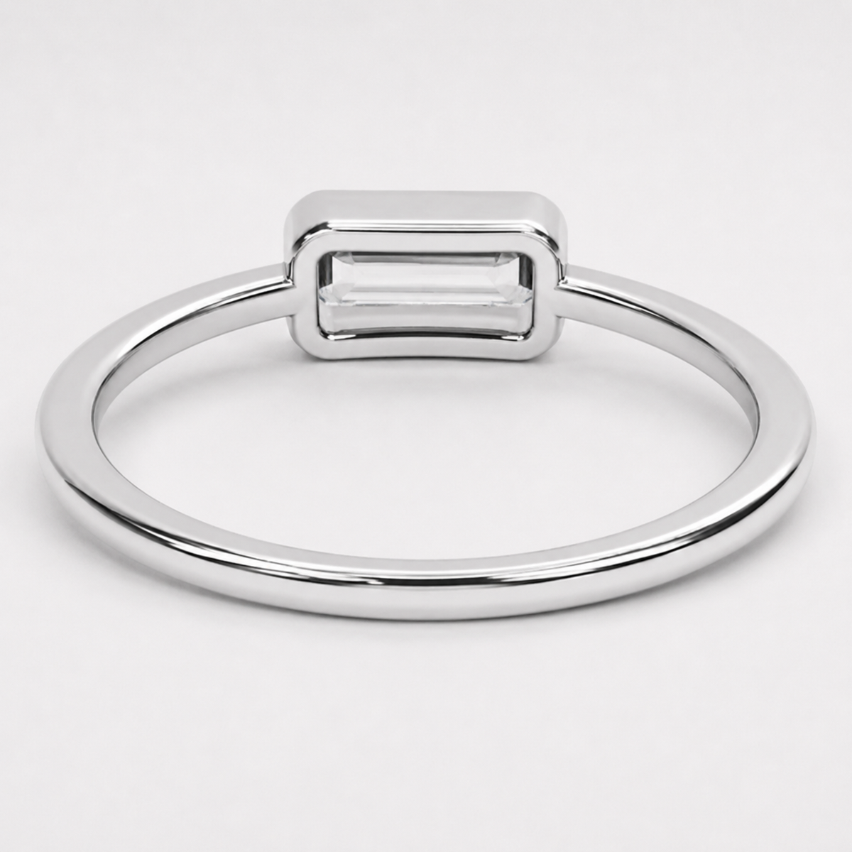 East–West Baguette Lab-Grown Diamond Bezel Ring