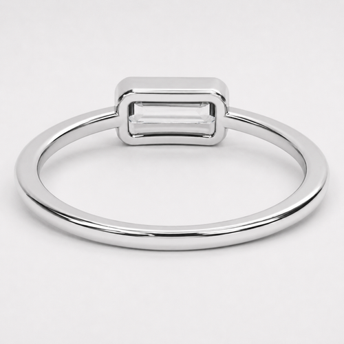 East–West Baguette Lab-Grown Diamond Bezel Ring