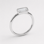East–West Baguette Lab-Grown Diamond Bezel Ring