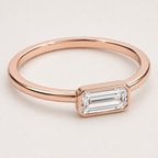 East–West Baguette Lab-Grown Diamond Bezel Ring