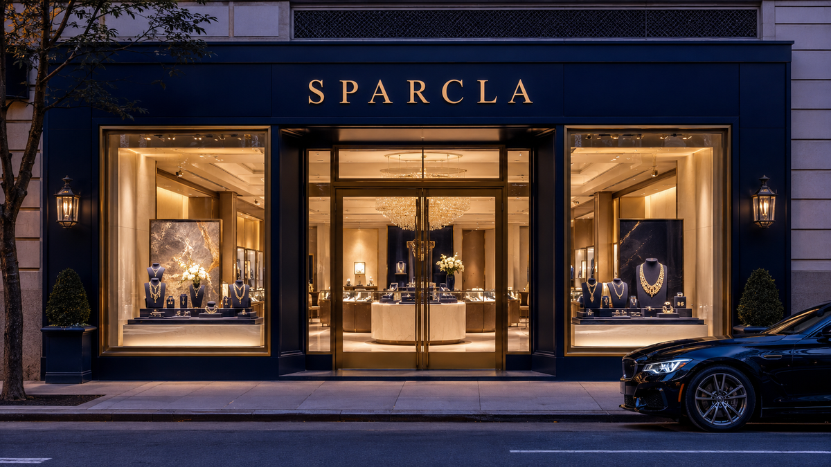 Sparcla jewellery boutique concept on an elegant UK street