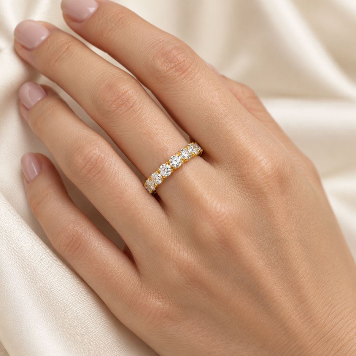 Round Lab-Grown Diamond Eternity Wedding Ring – 1 to 4 CTW