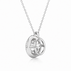 Round Lab-Grown Diamond Milgrain Bezel Pendant Necklace in 10K or 14K Gold