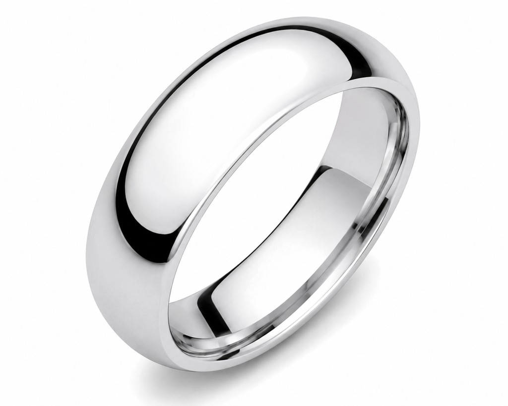 Sterling Silver 6mm High Polished Comfort fit