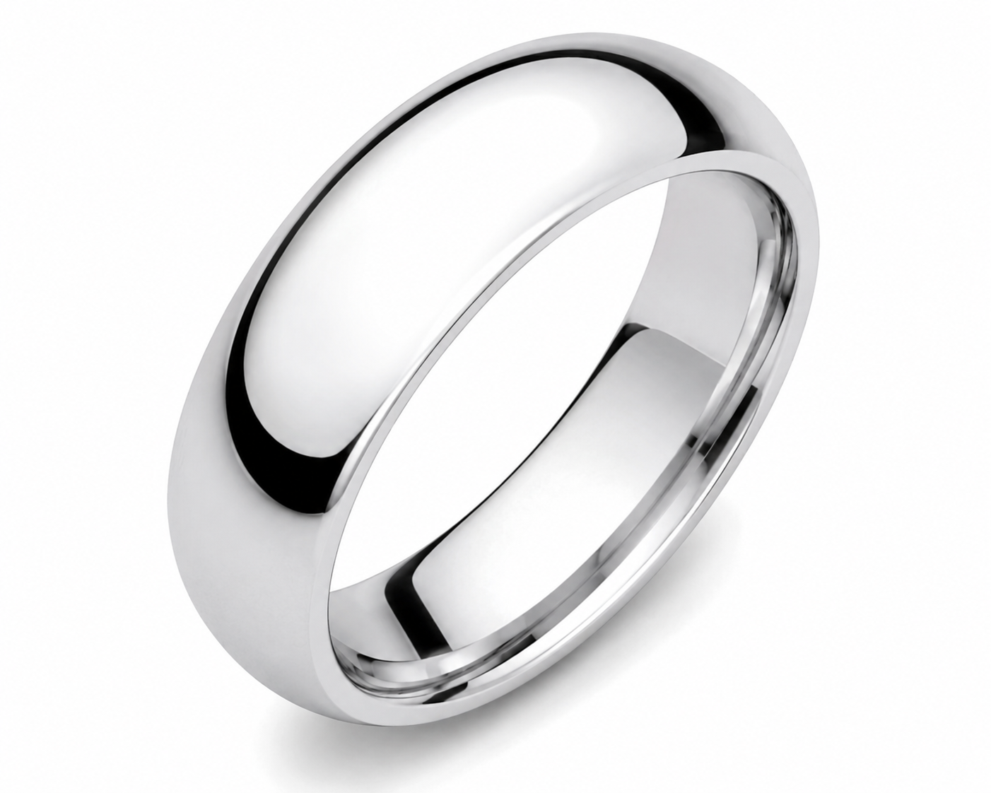 Sterling Silver 6mm High Polished Comfort fit