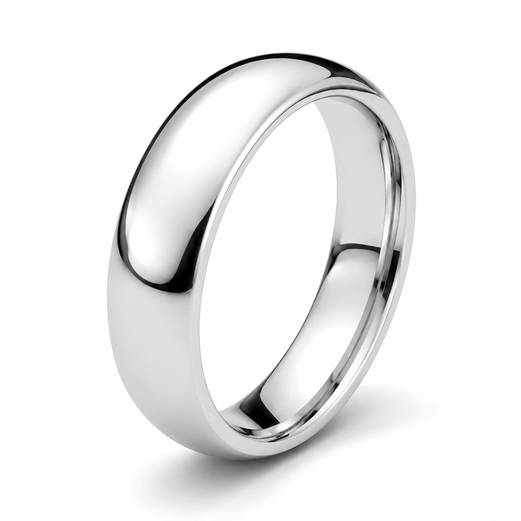 Sterling Silver 6mm High Polished Comfort fit