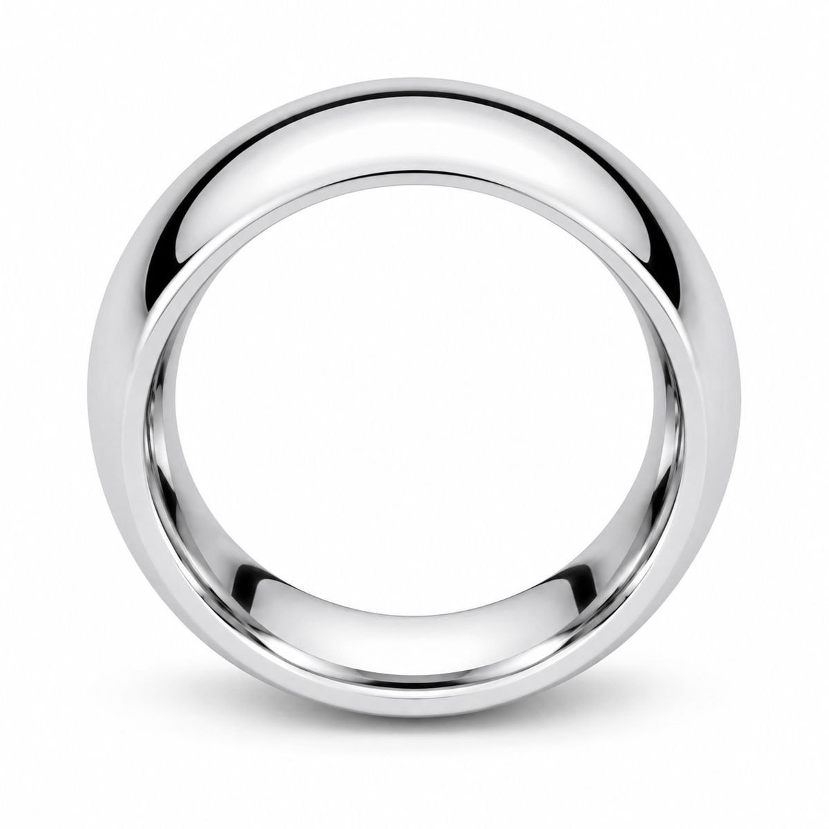 6mm 925 sterling silver high-polished comfort-fit wedding band front view