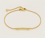 solid gold bar engraved bracelet