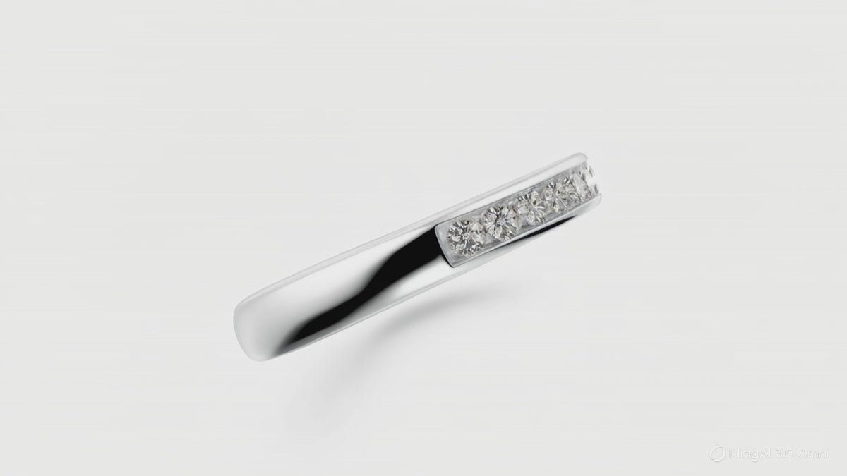 Channel-Set MoissaniteDiamond Half Eternity Wedding Ring