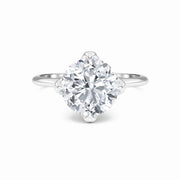 Round lab diamond engagement ring in 14K white gold