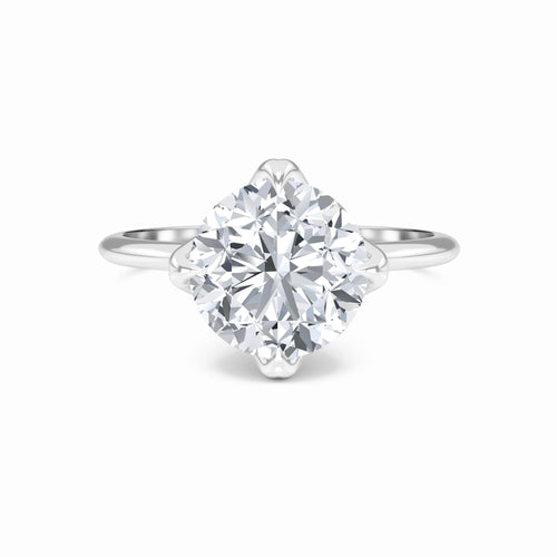 Round lab diamond engagement ring in 14K white gold